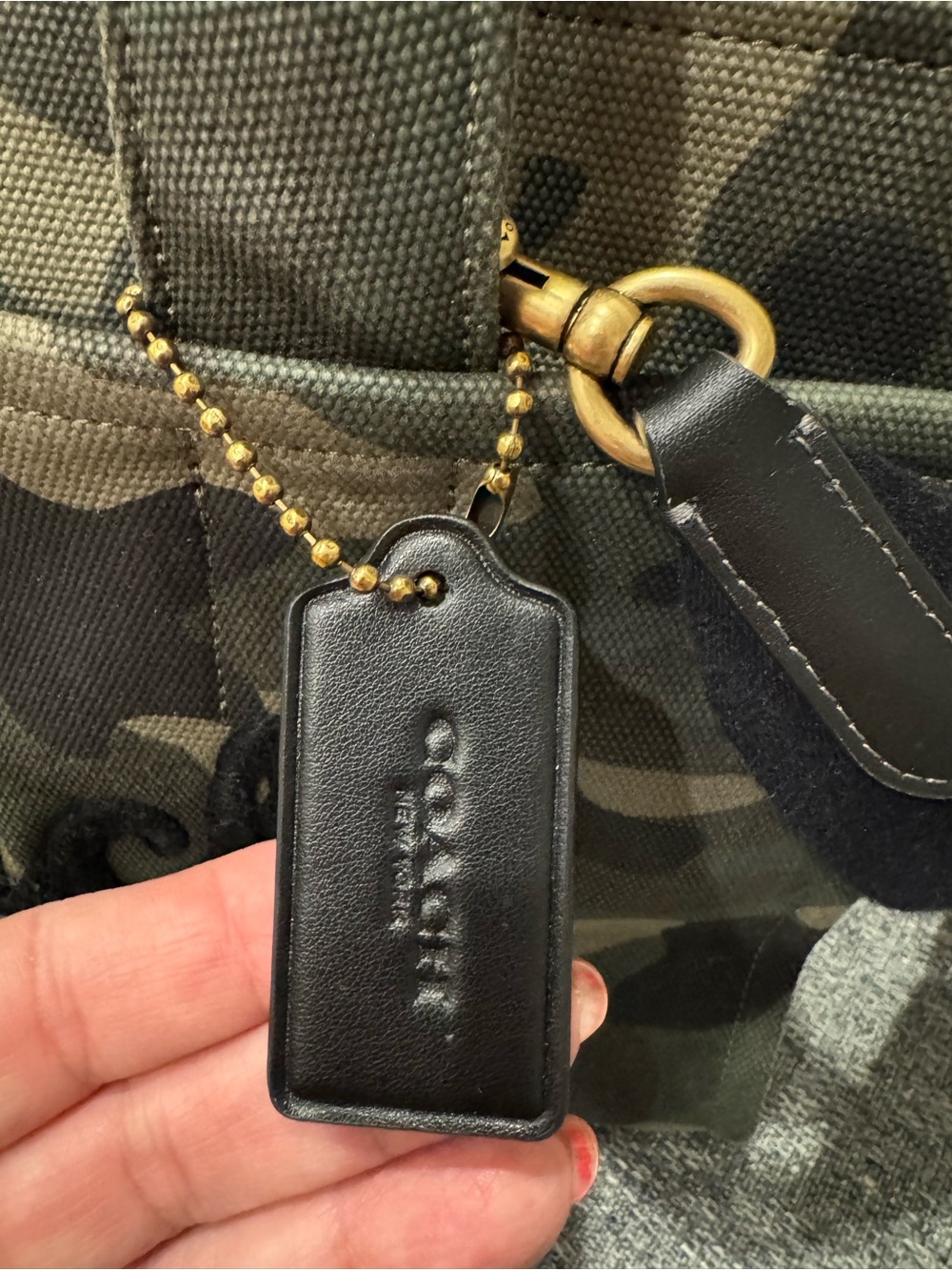 Coach Camo Mini Tote in Green and Black - Picture 3 of 8